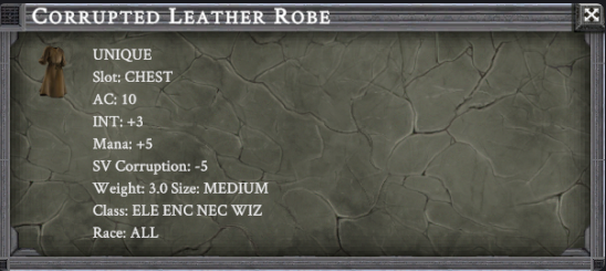 CORRUPTED LEATHER ROBE item card